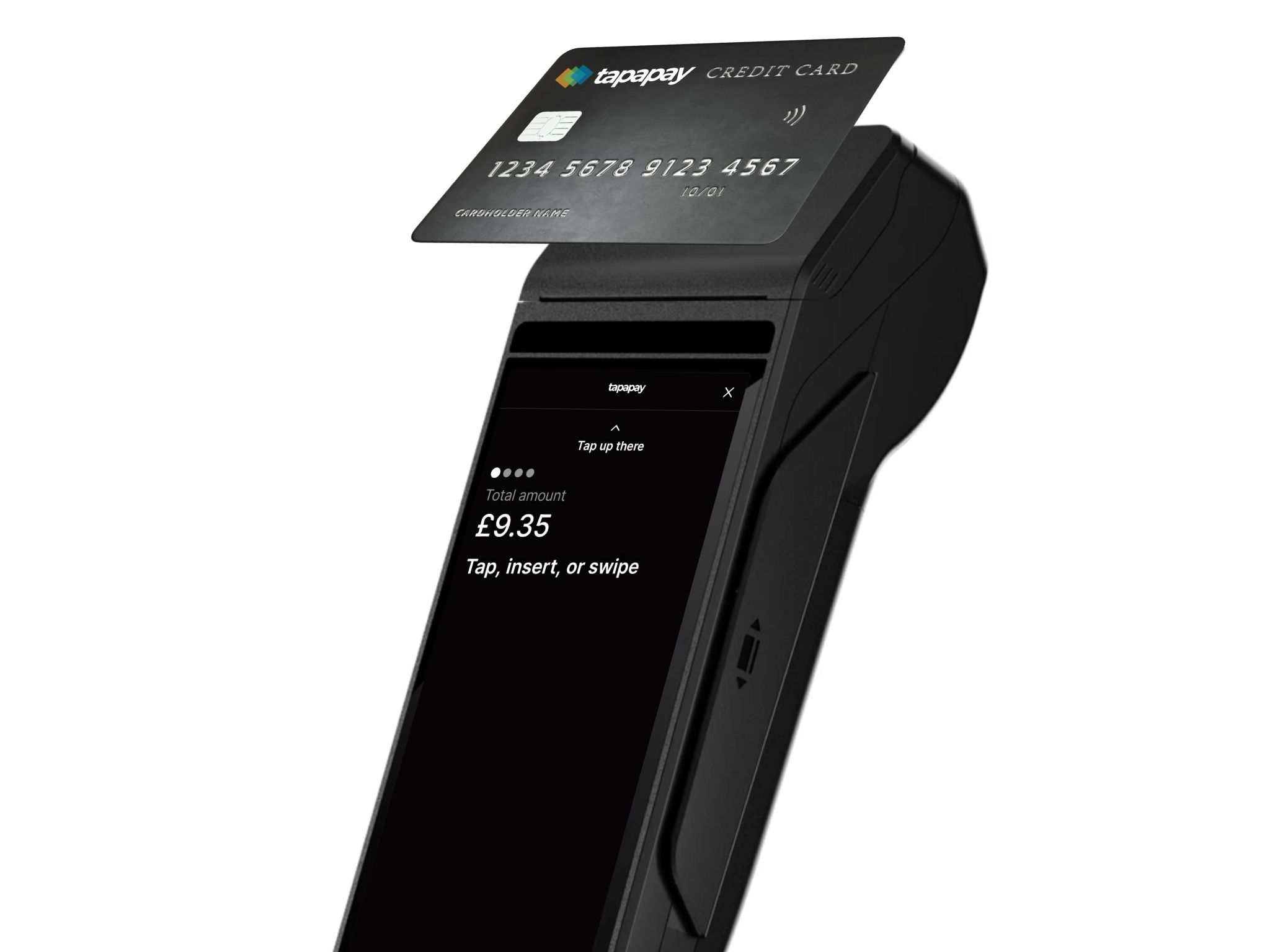 TapaPay payment device illustrating clear pricing and payment visibility